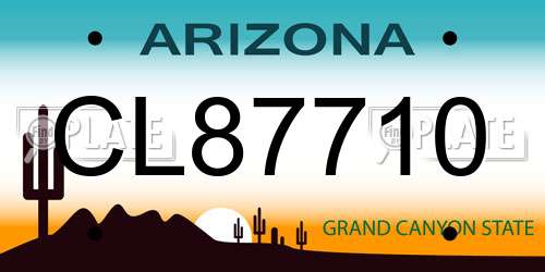 CL87710 Arizona License Plate