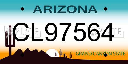 CL97564 Arizona License Plate