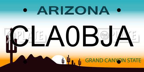CLA0BJA Arizona License Plate