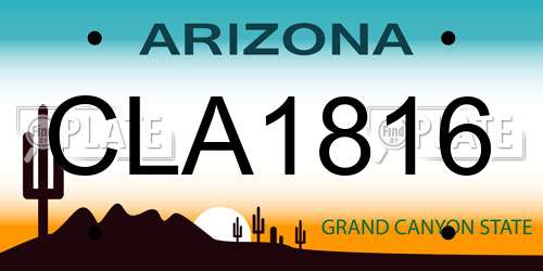 CLA1816 Arizona License Plate