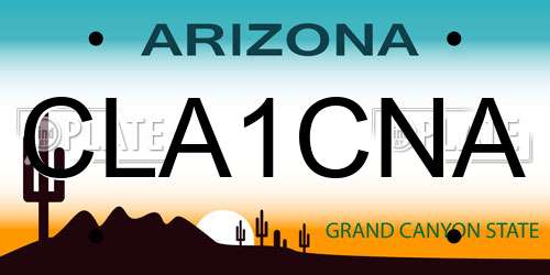 CLA1CNA Arizona License Plate