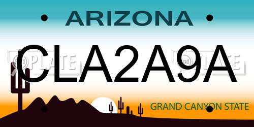 CLA2A9A Arizona License Plate