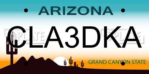 CLA3DKA Arizona License Plate