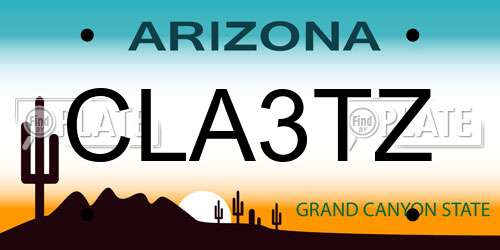 CLA3TZ Arizona License Plate