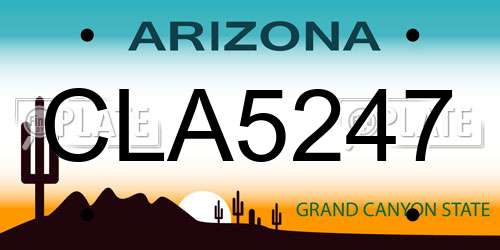CLA5247 Arizona License Plate