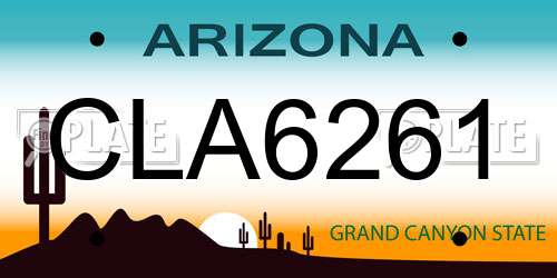 CLA6261 Arizona License Plate