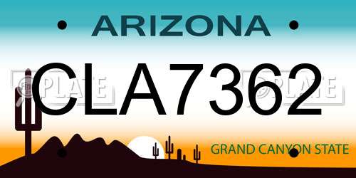 CLA7362 Arizona License Plate