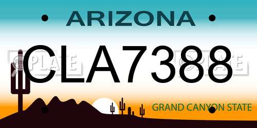 CLA7388 Arizona License Plate