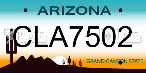 CLA7502 Arizona License Plate