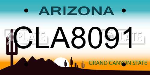 CLA8091 Arizona License Plate