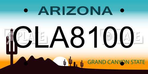 CLA8100 Arizona License Plate