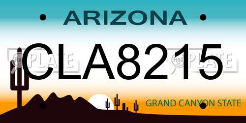 CLA8215 Arizona License Plate