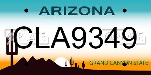 CLA9349 Arizona License Plate