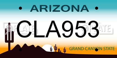 CLA953 Arizona License Plate