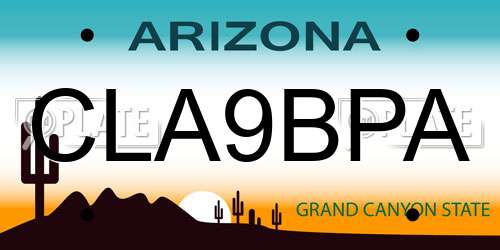 CLA9BPA Arizona License Plate