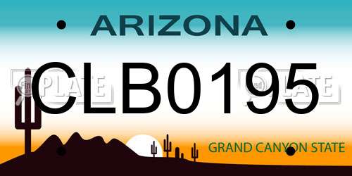 CLB0195 Arizona License Plate