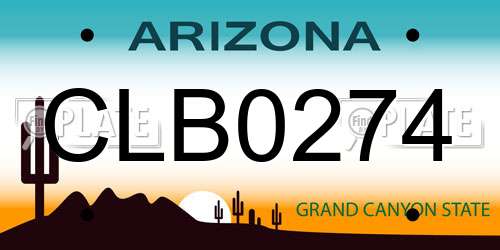CLB0274 Arizona License Plate