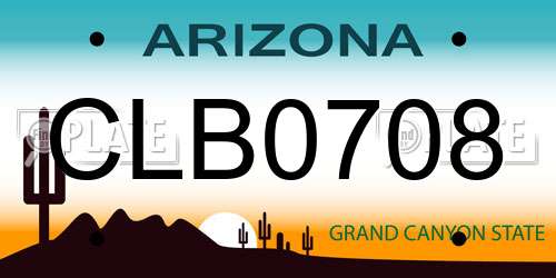 CLB0708 Arizona License Plate