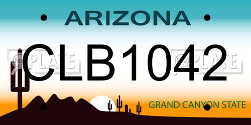 CLB1042 Arizona License Plate