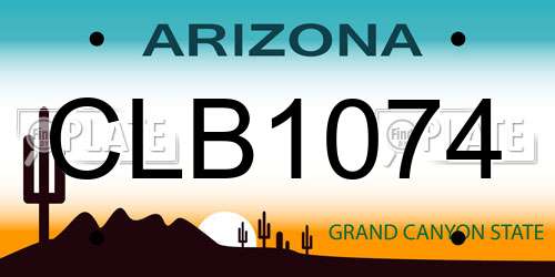 CLB1074 Arizona License Plate