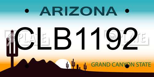 CLB1192 Arizona License Plate