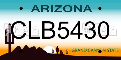 CLB5430 Arizona License Plate