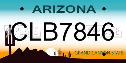CLB7846 Arizona License Plate