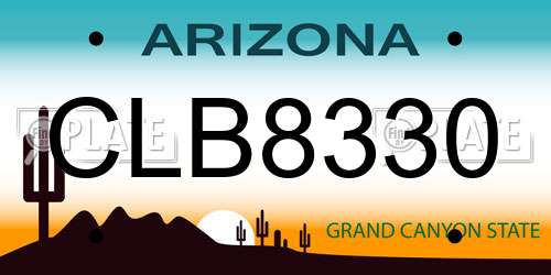 CLB8330 Arizona License Plate