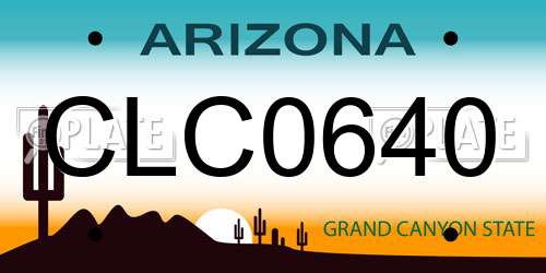 CLC0640 Arizona License Plate