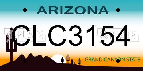 CLC3154 Arizona License Plate
