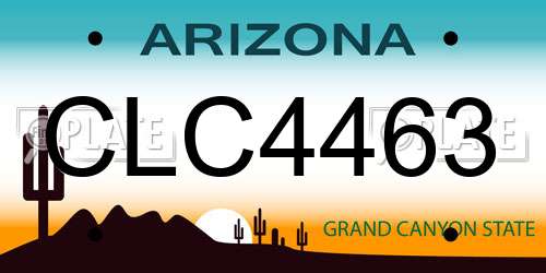CLC4463 Arizona License Plate