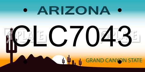 CLC7043 Arizona License Plate