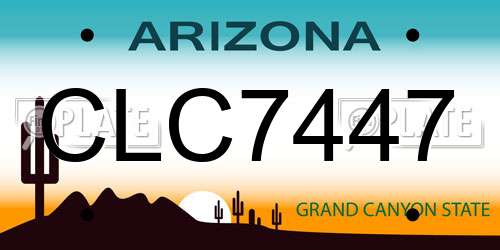 CLC7447 Arizona License Plate