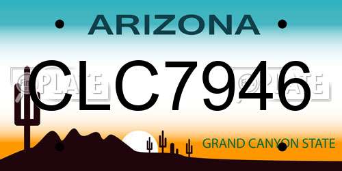 CLC7946 Arizona License Plate