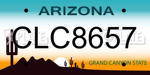 CLC8657 Arizona License Plate