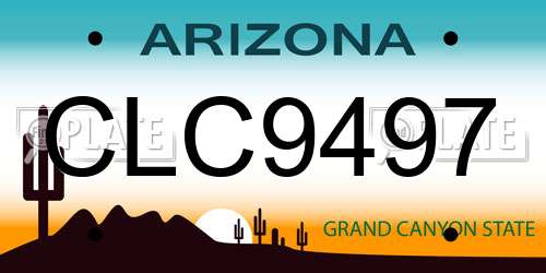 CLC9497 Arizona License Plate