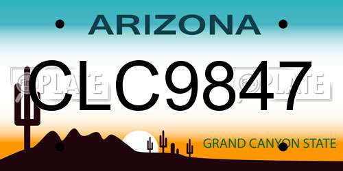 CLC9847 Arizona License Plate