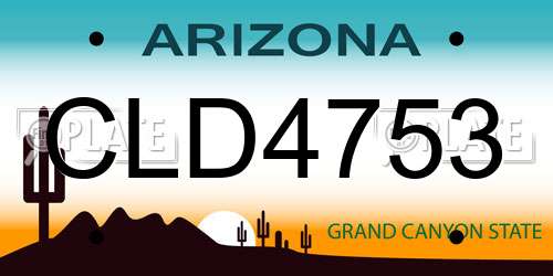 CLD4753 Arizona License Plate