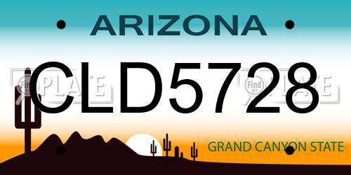 CLD5728 Arizona License Plate
