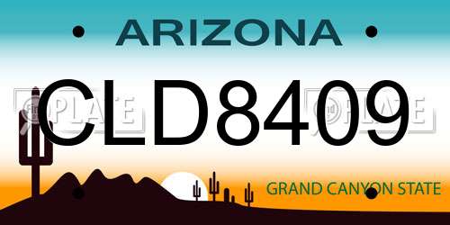 CLD8409 Arizona License Plate