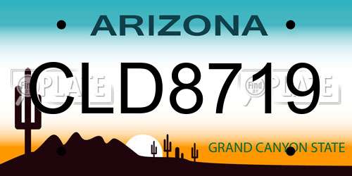 CLD8719 Arizona License Plate