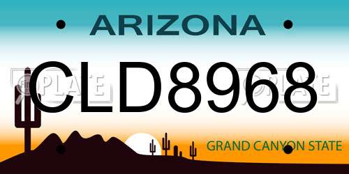 CLD8968 Arizona License Plate