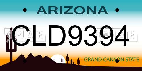 CLD9394 Arizona License Plate