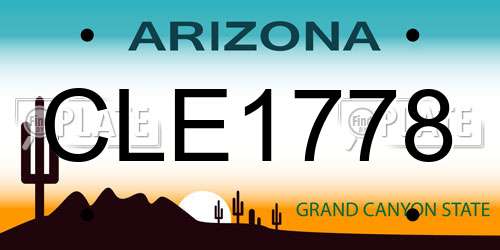 CLE1778 Arizona License Plate