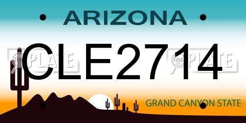 CLE2714 Arizona License Plate