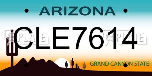 CLE7614 Arizona License Plate