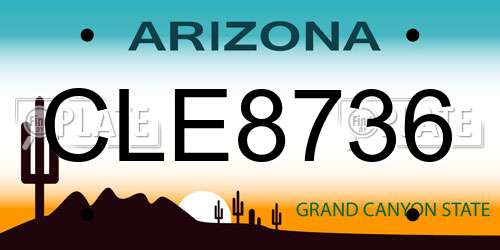 CLE8736 Arizona License Plate