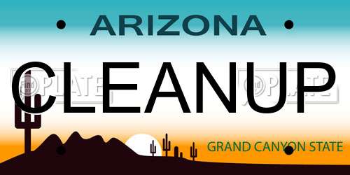 CLEANUP Arizona License Plate