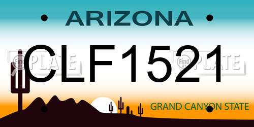 CLF1521 Arizona License Plate