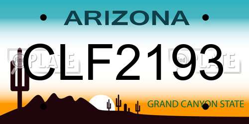 CLF2193 Arizona License Plate